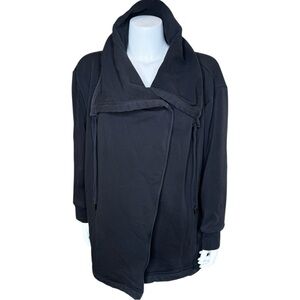 Zella Amazing Cozy Wrap Jacket 3X Cardigan Sweater Shawl Collar Fleece Black